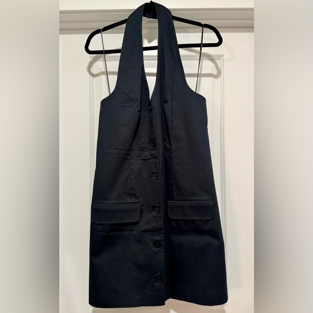 NWOT Abercrombie & Fitch‎ Dark Navy Button Up Halter Dress Size L